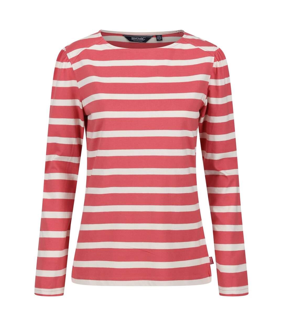 Womens/ladies Federica Stripe Long-sleeved T-shirt Mineral Red Light Vanilla Regatta-2