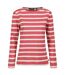 Womens/ladies Federica Stripe Long-sleeved T-shirt Mineral Red Light Vanilla Regatta-2