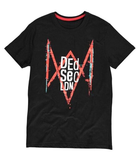 T-shirt Motif/style Logo Homme Noir Watch Dogs Legion