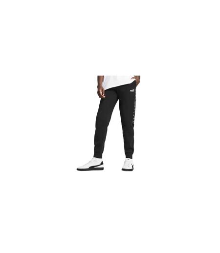 Mens Fleece Ribbed Cuff Joggers Black Puma