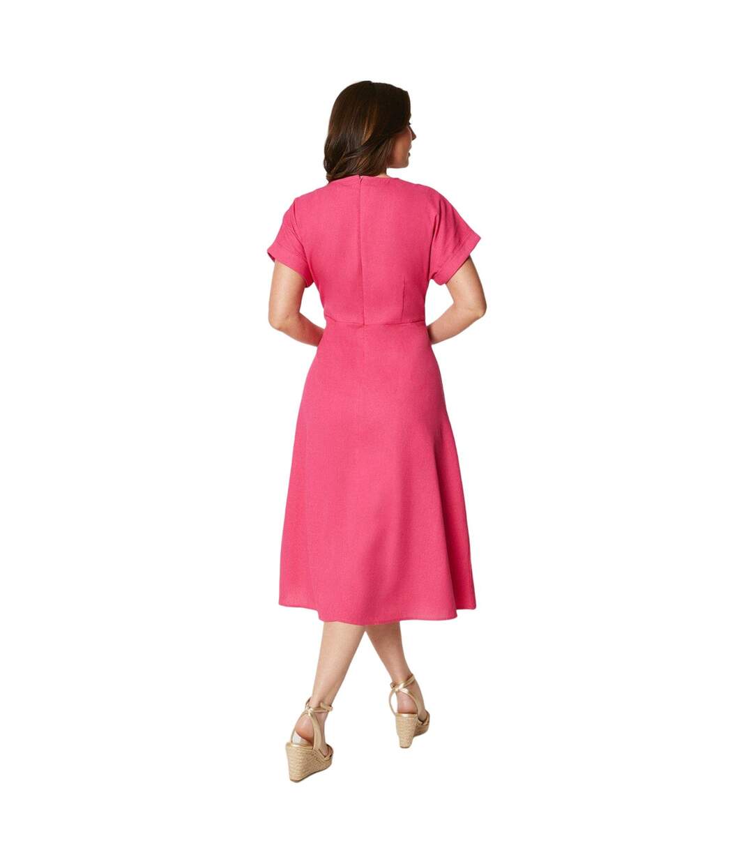 Robe mi-longue femme rose Principles-2