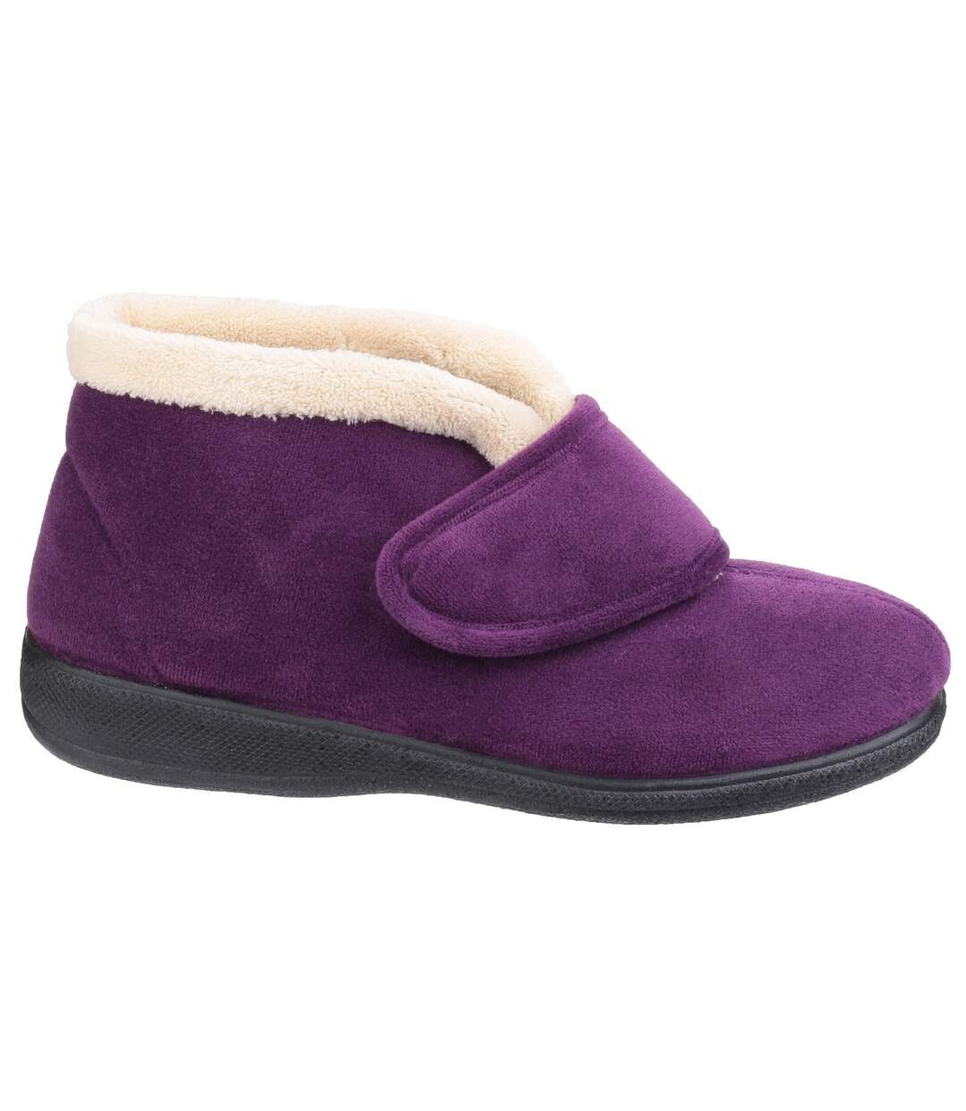 Fleet & Foster Womens/Ladies Levitt Touch Fasten Slippers (Plum) - UTFS3812-3