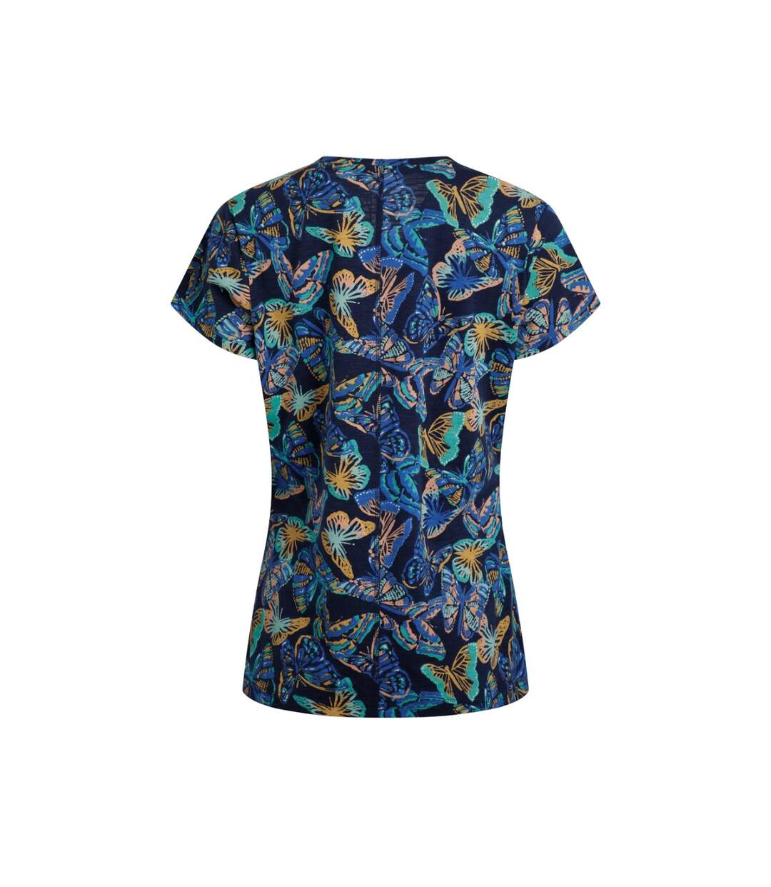 Womens/ladies merica butterflies jersey t-shirt dark blue Weird Fish-2