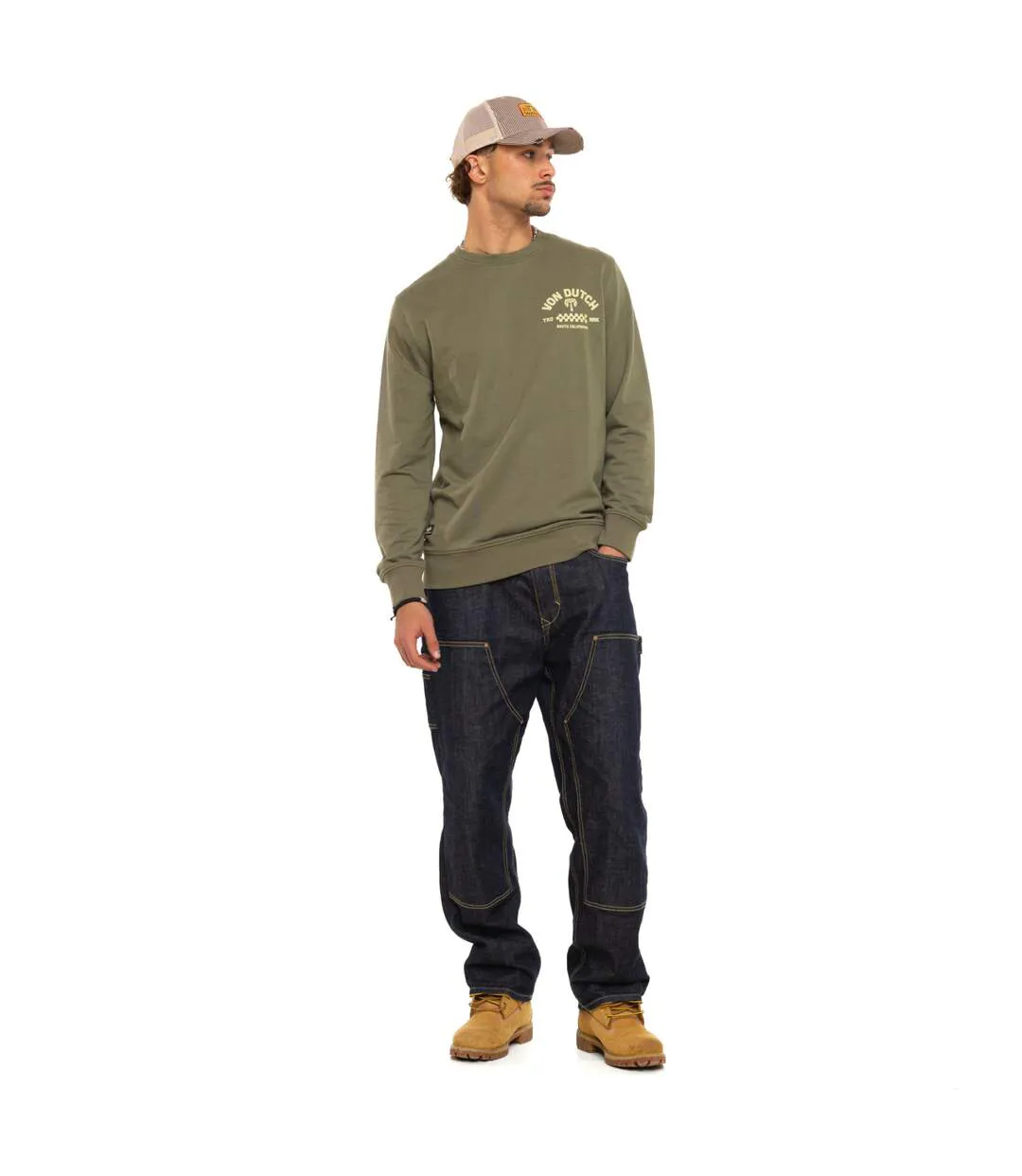 Sweat homme col rond en french terry Curve Vondutch-5