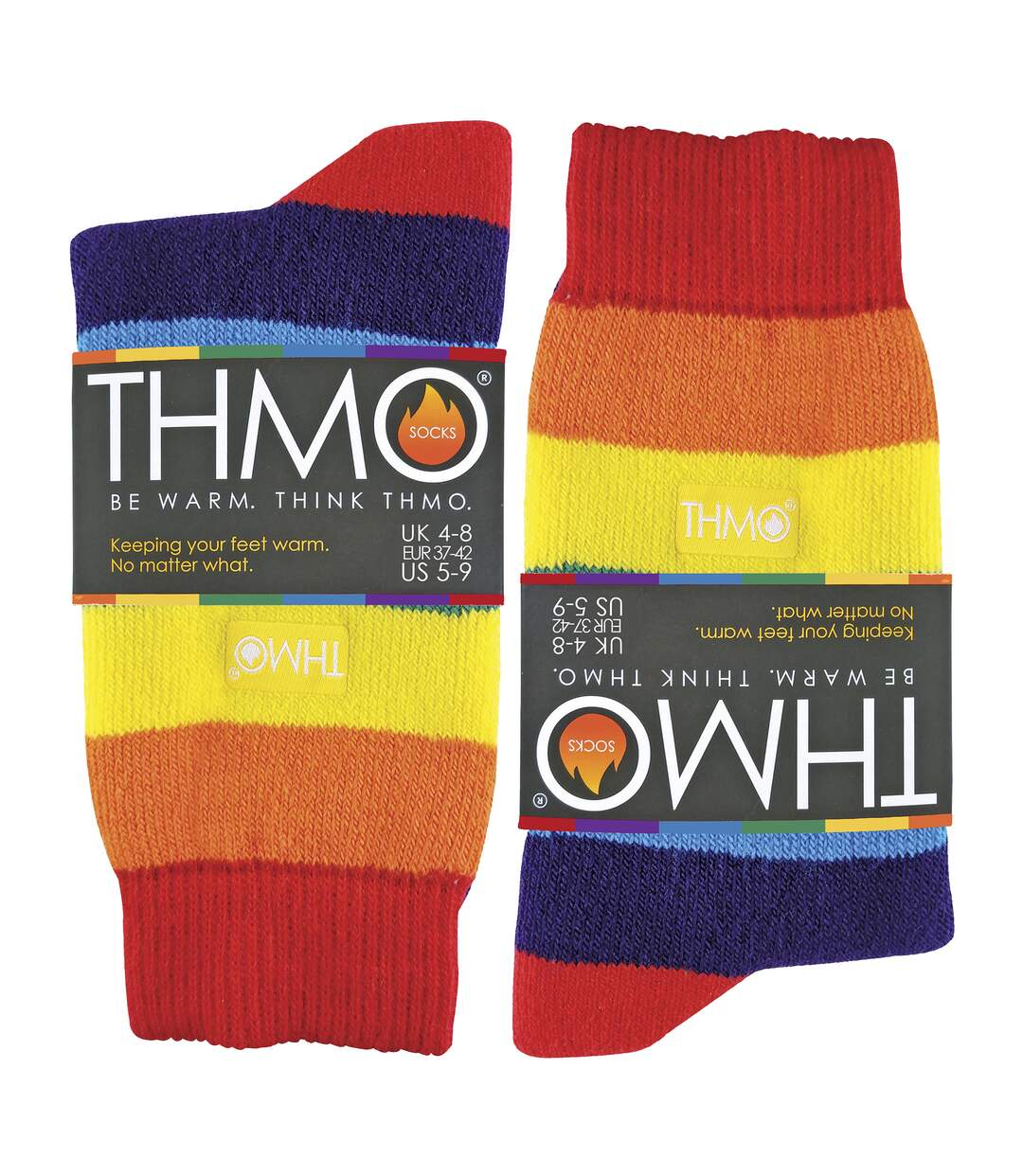 1 Pack Rainbow Striped Thermal Socks for Winter-3