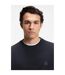 Mens Westart Premium Cotton Crew Neck Sweatshirt Dark Blue Boss-4
