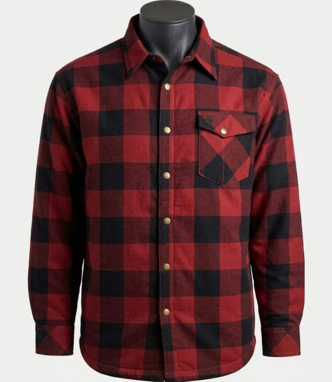 CHALLENGER BRUNO13 — Surchemise flanelle doublée rouge/noir : la chaleur garantie au style bûcheron-5