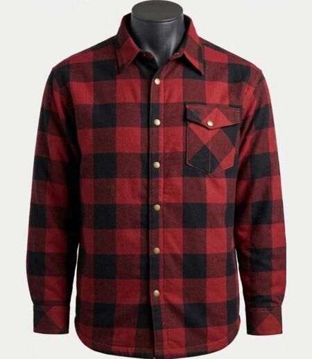 CHALLENGER BRUNO13 — Surchemise flanelle doublée rouge/noir : la chaleur garantie au style bûcheron