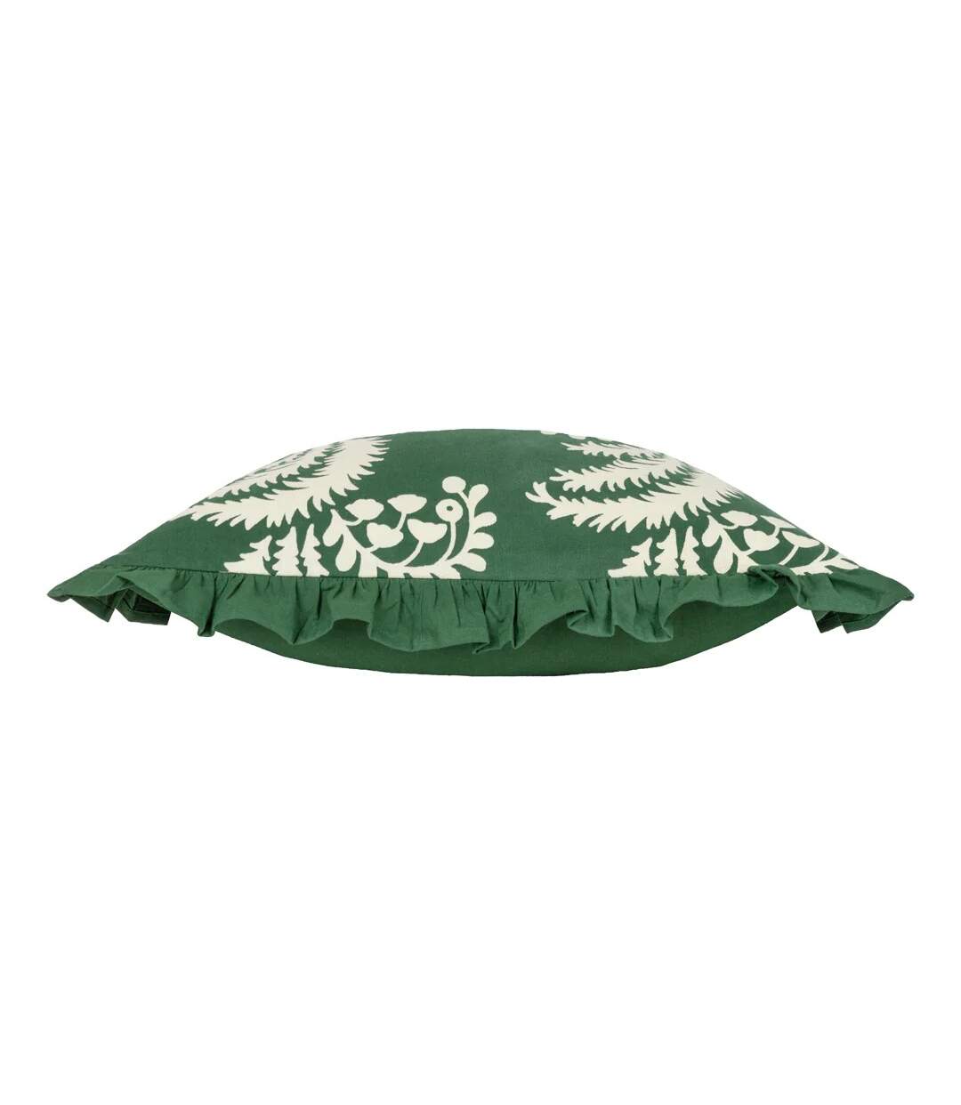 Montrose pleated floral cushion cover 50cm x 50cm bottle green Paoletti-3