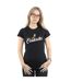 Disney T-shirt en coton avec logo de la chaussure de Cendrillon pour femmes/femmes (Noir) - UTBI16133-2
