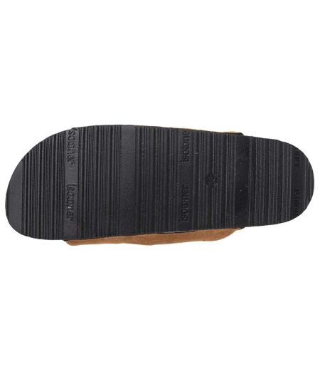 Isotoner Chaussons Mules ouvertes femme ultra-confortables patch talon, en cuir