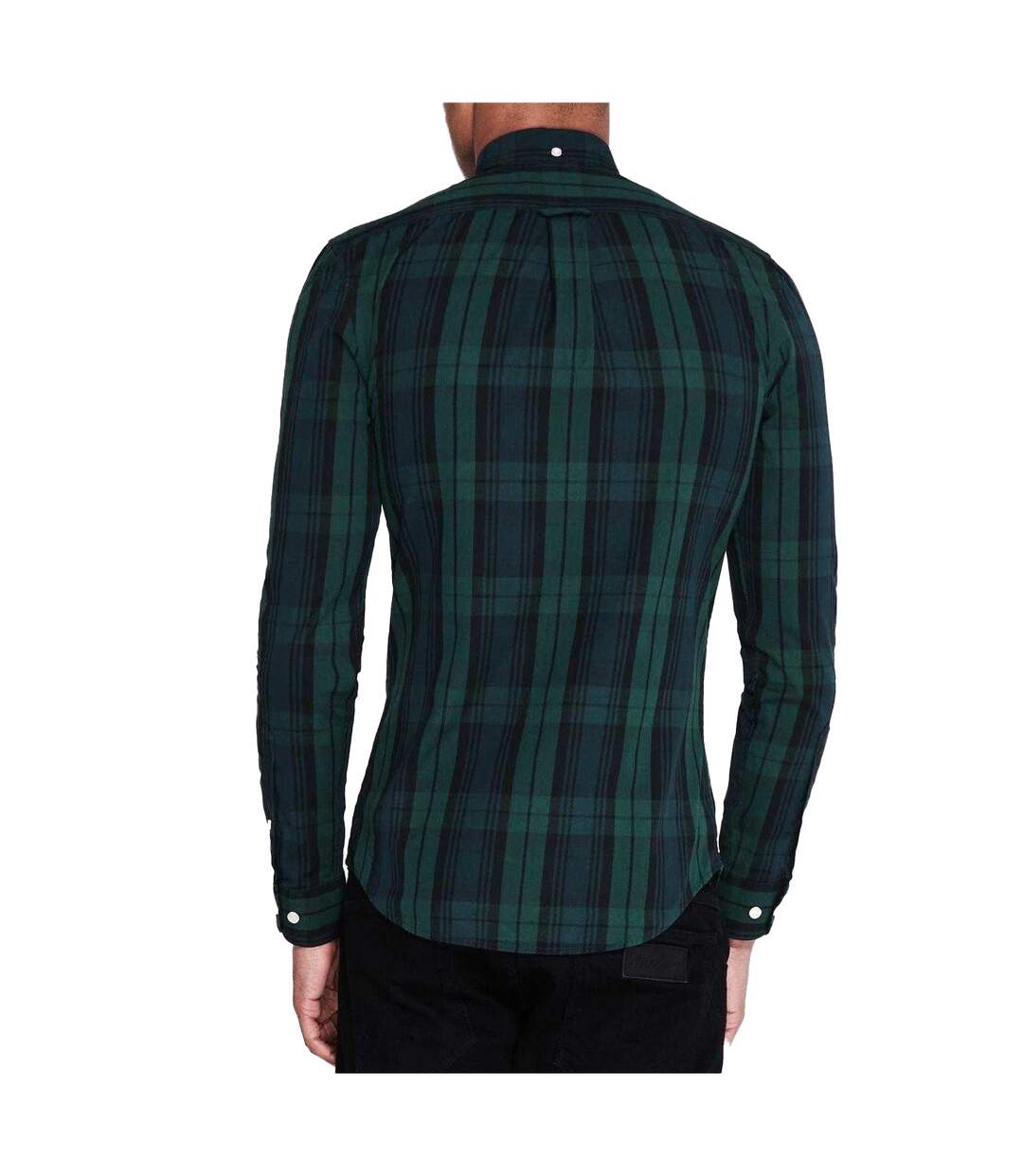 Mens Checked Cotton Button-down Shirt Pine Farah-2