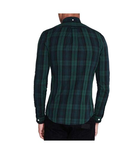 Mens Checked Cotton Button-down Shirt Pine Farah