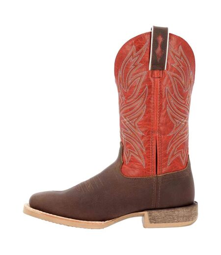 Mens Rebel Pro Full Grain Leather Cowboy Boots Worn Brown Chili Pepper Durango