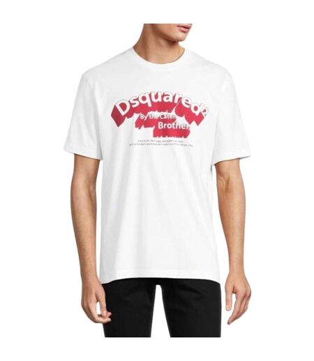 T-shirt Motif/style Logo Homme Blanc Rouge DSquared2
