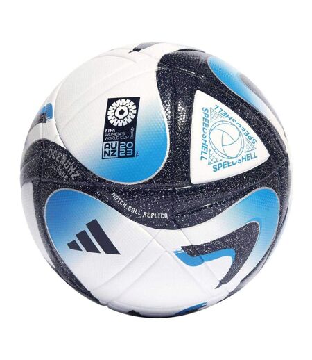 Ballon De Foot Oceaunz Taille 5 Blanc Bleu Adidas
