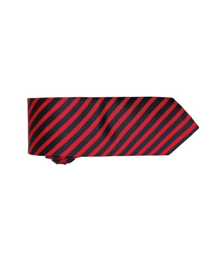 Unisex adult double stripe tie one size red/black Premier