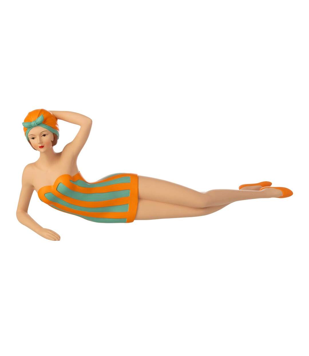 Statuette Femme Maillot de Bain 50cm Turquoise & Orange-1