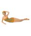 Statuette Femme Maillot de Bain 50cm Turquoise & Orange-1