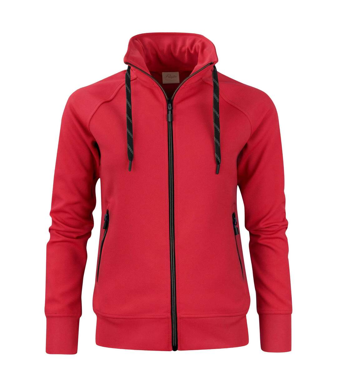 Womens/ladies Jog Sweat Jacket Red Printer-1