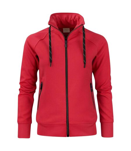 Womens/ladies Jog Sweat Jacket Red Printer