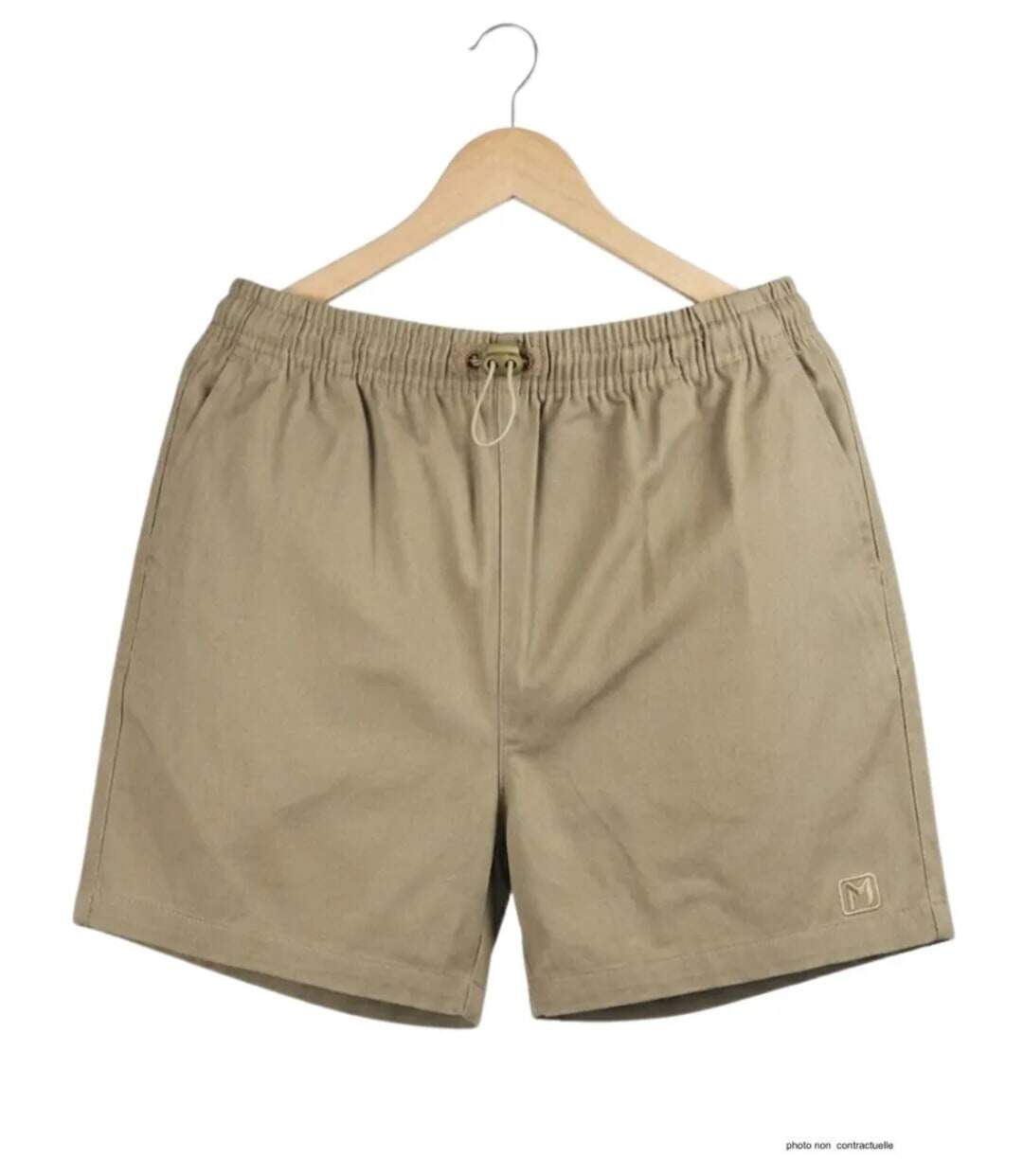 Short homme CHALLENGER 710095U001 beige : le bermuda 3 poches en pur coton pour l'été-2