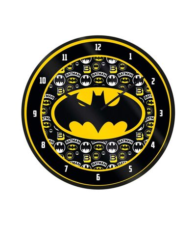 Batman Logo Wall Clock (Black/Yellow) (One Size)