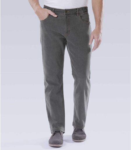 Grijze jeans met deels elastische tailleband