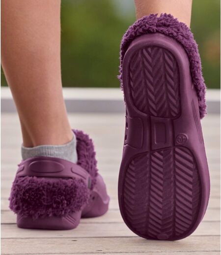 Women's Purple Sherpa-lined Clogs