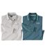 Pack of 2 Men's Casual Polo Shirts - Gray Blue