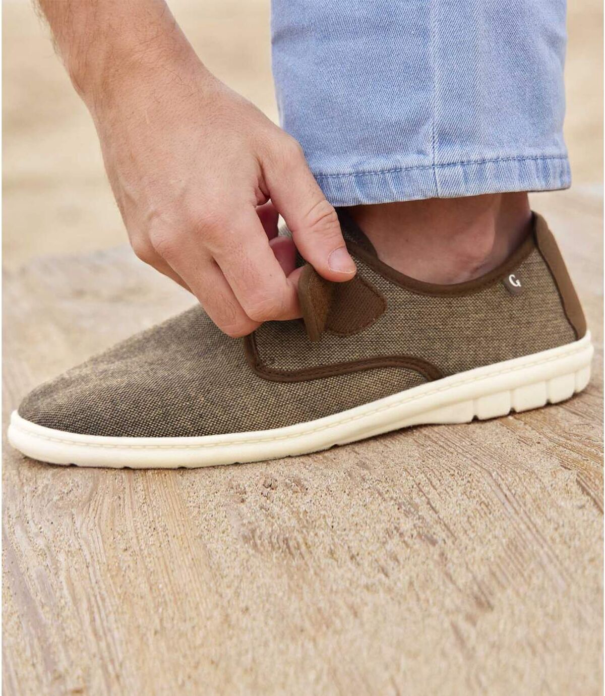 Leichte Schuhe aus Canvas mit Klettverschluss Atlas For Men