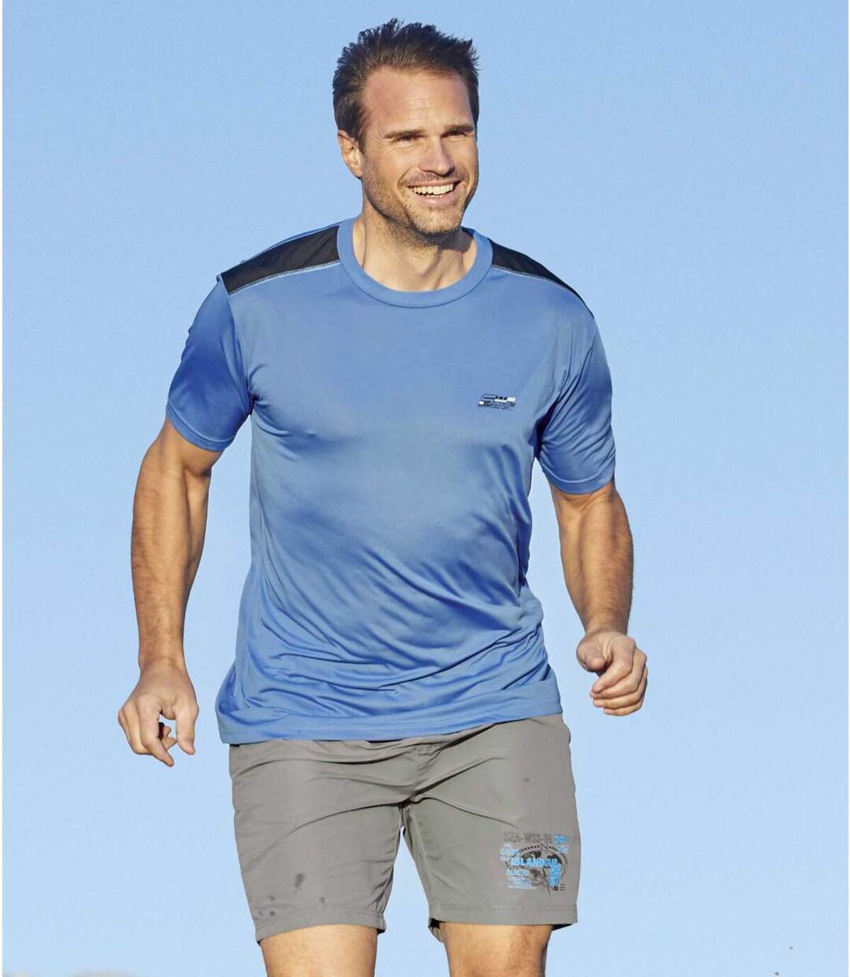 Pack of 2 Men's Sporty T-Shirts - White Blue Atlas For Men