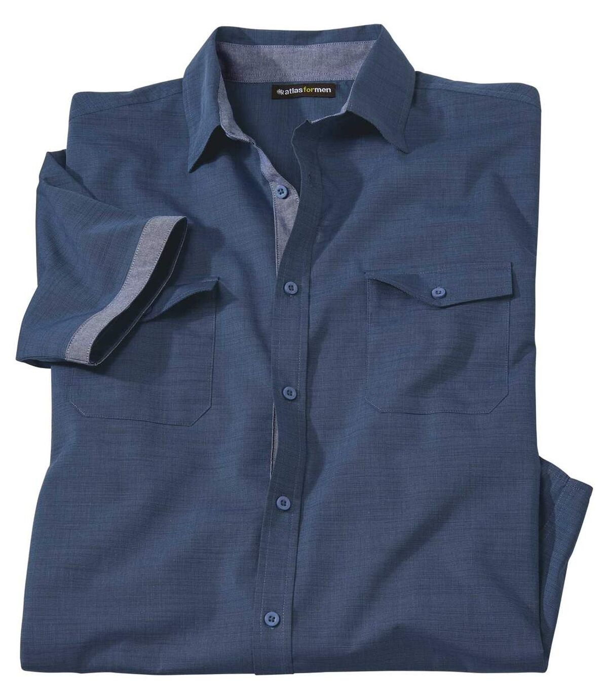 Men's Short Sleeve Slub Cotton Shirt - Navy Atlas For Men
