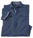 Men's Short Sleeve Slub Cotton Shirt - Navy