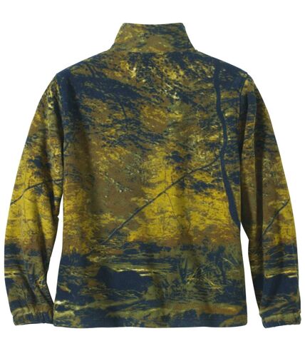 Men's Green Bear Print Fleece Jacket
