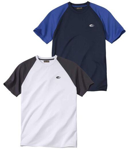 Pack of 2 Men's T-Shirts Ocean Sport - White Navy