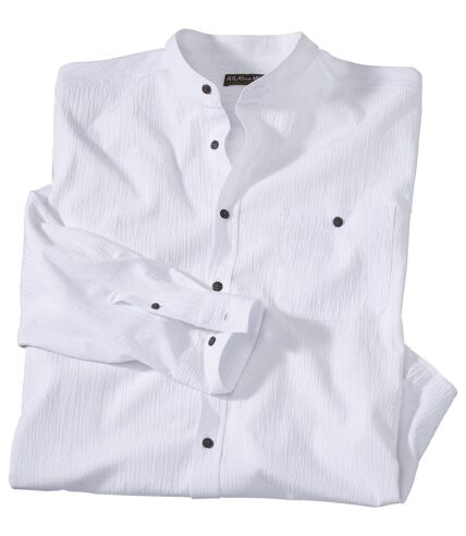 Men's White Shirt with a Mandarin Collar