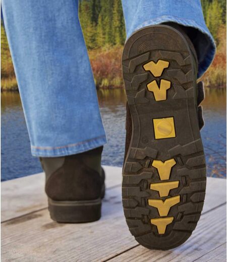 Kotníkové boty na suchý zip zateplené umělou kožešinou
