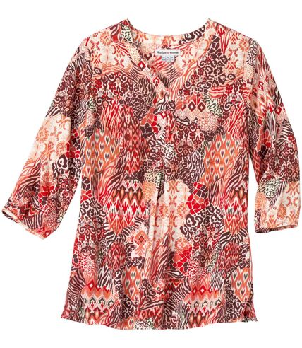 Women's Patchwork Crepe Blouse