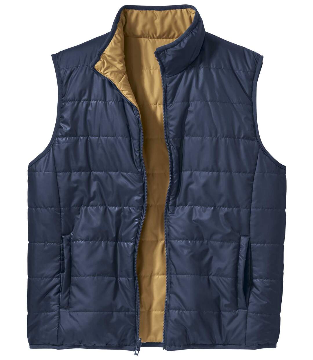 Men's Ochre & Navy Reversible Padded Gilet-3