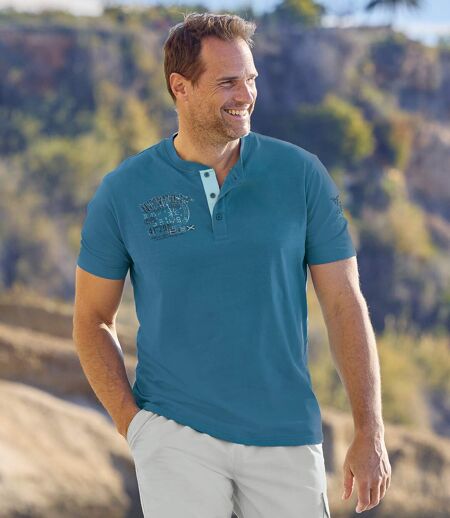 Le Lot de 2 Tee-Shirts Col Boutonné
