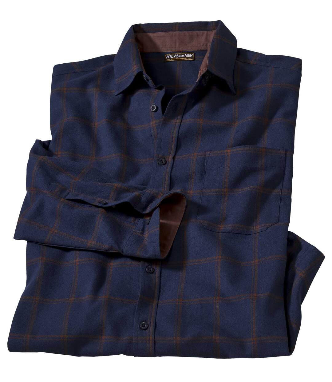 Men's Blue Flannel Checked Shirt-2