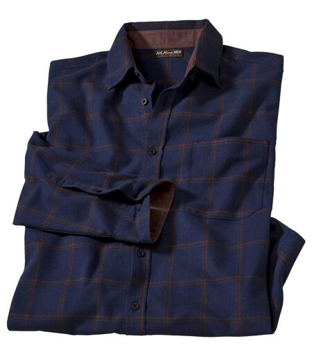 Men's Blue Flannel Checked Shirt