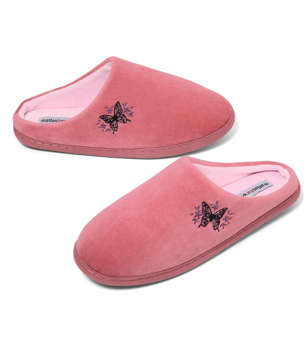Les Chaussons Velours Broderie Papillon-4