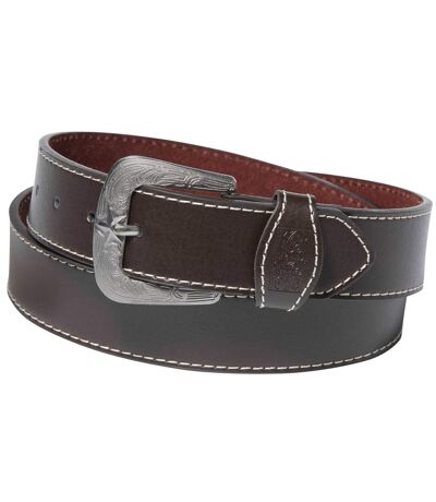Men's Wide Brown Split-Leather Belt