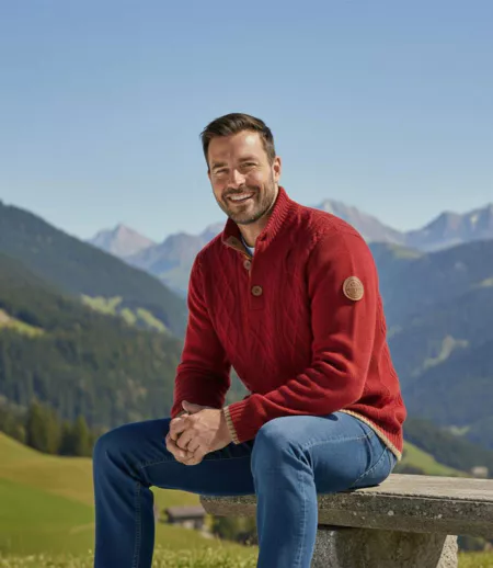 Le Pull Col Boutonné Tricot Torsadé Mountain
