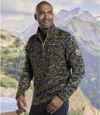 Men's Quarter-Zip Cable Knit Sweater - Blue Yellow Atlas For Men