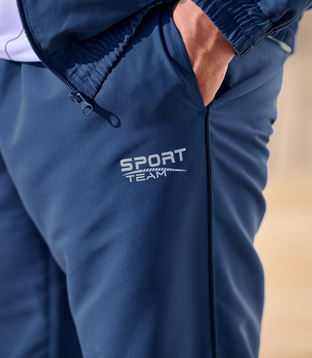 Men's Sporty Microfibre Tracksuit - Blue-2