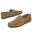 Men's Camel Suede-Look Leather Moccasins