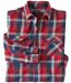 Men's Red & Blue Checked Flannel Shirt